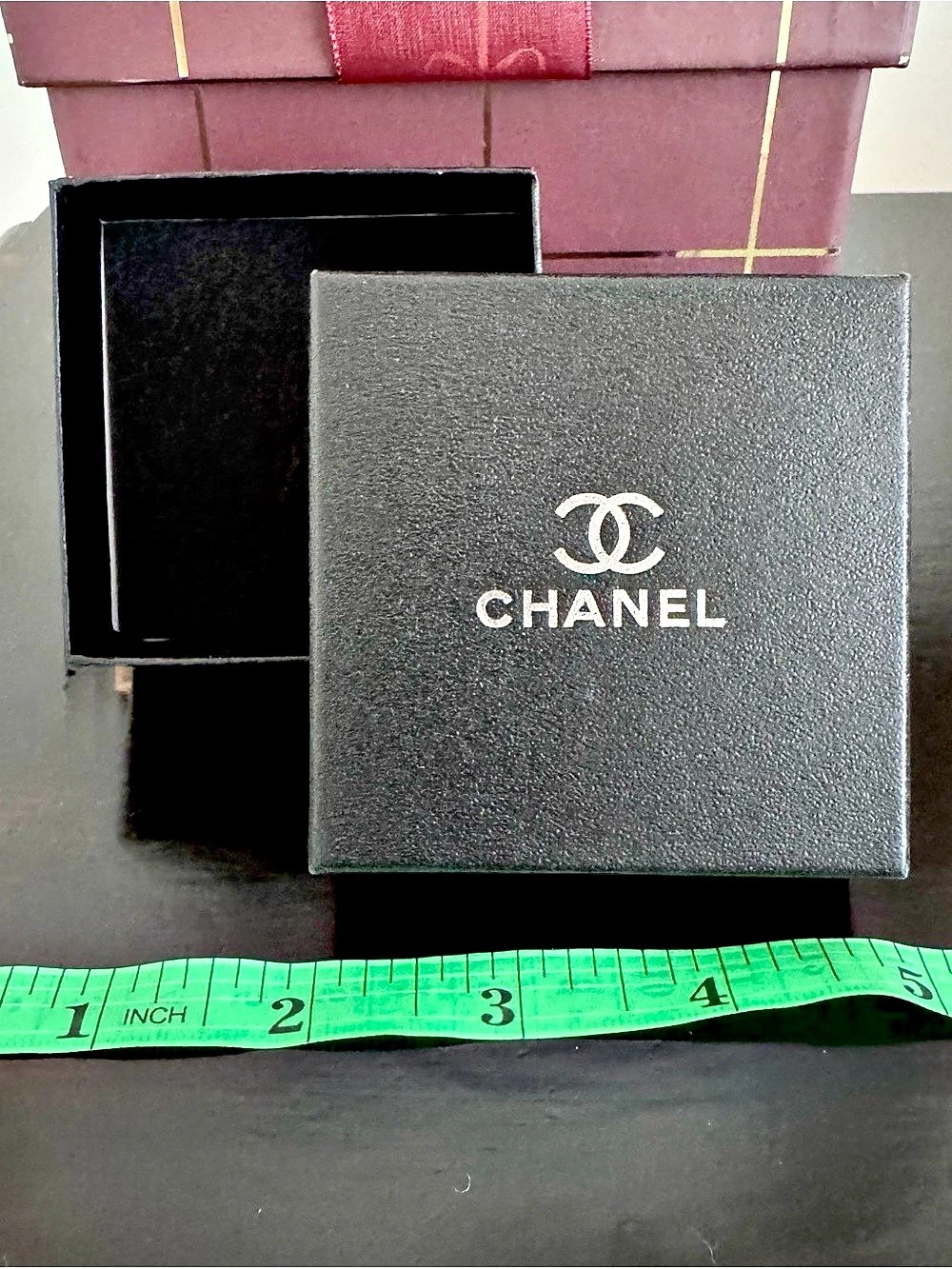 Authentic CHANEL Small Empty Jewelry Box 2.75x2.75 Ultra Suede Insert EUC